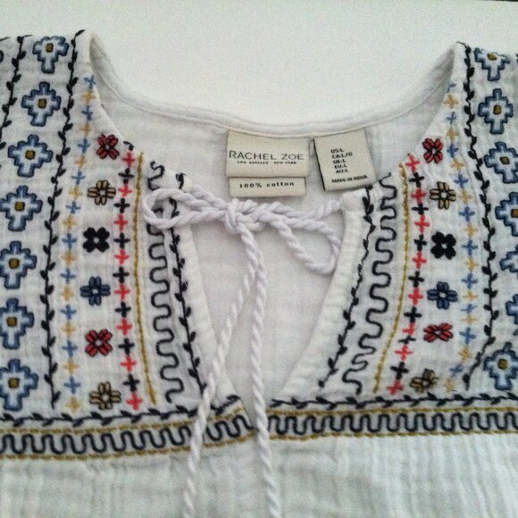 Rachel Zoe Top Women's Size Large White Mulitcolor - Picture 3 of 6